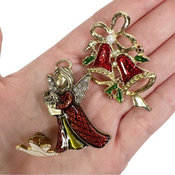 Lot of 5 Christmas Xmas Holiday Themed Brooches, Pin & Pendant - Picture 5 of 10